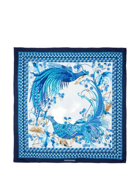 Ferragamo animal-print scarf - Blue - zdjęcie produktu nr 1