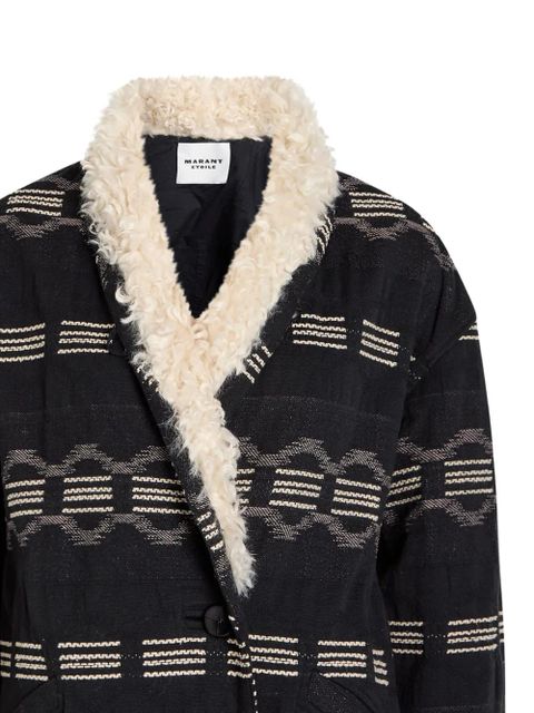 MARANT ÉTOILE Qayla jacquard coat - Black - zdjęcie produktu nr 2