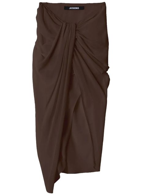 Jacquemus The Paréo draped asymmetric skirt - Brown - zdjęcie produktu nr 2