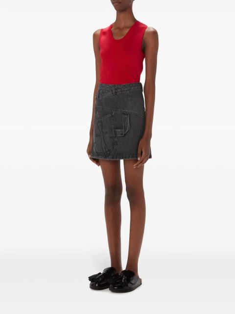JW Anderson twisted denim mini skirt - Grey
