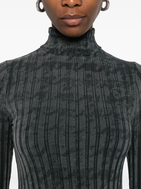 Diesel ribbed high-neck top - Grey