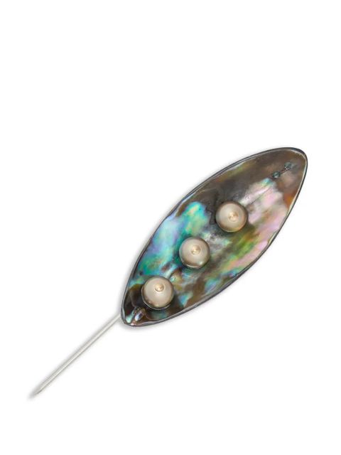 Tory Burch pearl pin leaf - Silver - zdjęcie produktu nr 1