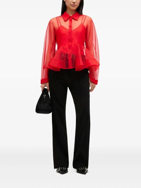 GANNI long-sleeve shirt - Red