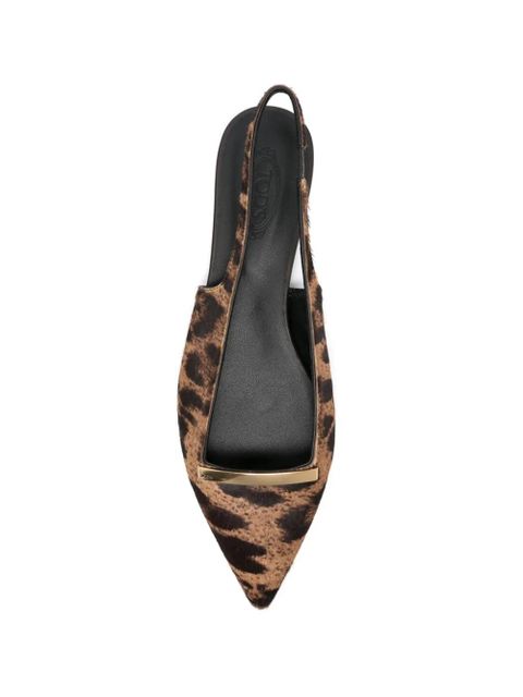 Tod's slingback pointed-toe flat pumps - Red