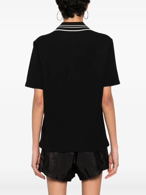 Moncler logo-patch polo shirt - Black
