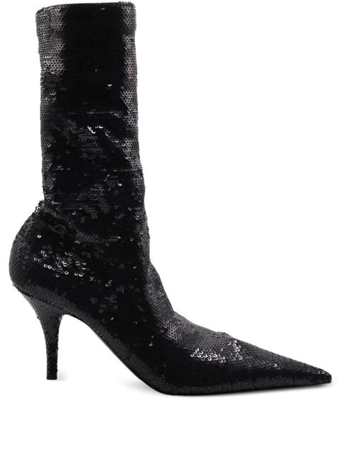 Balenciaga 80mm Knife sequin-embellished boots - Black - zdjęcie produktu nr 1