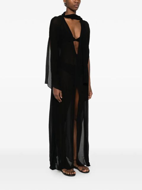 Aya Muse Avira V-neck maxi dress - Black - zdjęcie produktu nr 2