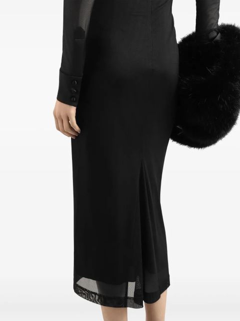 Dolce & Gabbana satin-detail tulle dress - Black