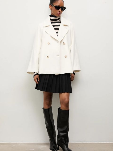 Answear.LAB płaszcz wełniany kolor biały - zdjęcie produktu nr 2