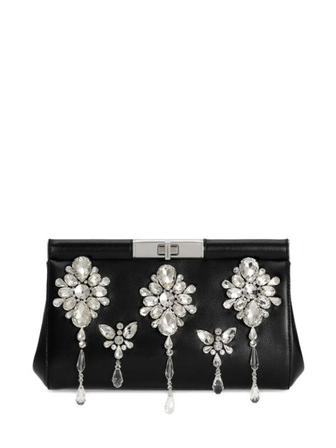 Dolce & Gabbana crystal-embellished clasp clutch - Black - zdjęcie produktu nr 1