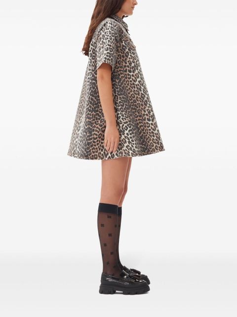 GANNI animal-print denim mini skirt - Brown - zdjęcie produktu nr 2