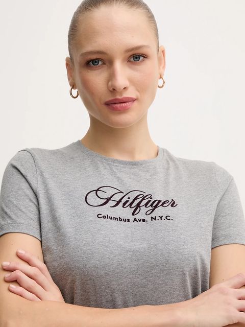 Tommy Hilfiger t-shirt bawełniany damski kolor szary WW0WW46120