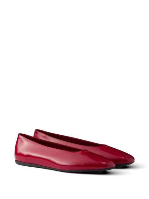 Prada brushed leather ballerinas - Red - zdjęcie produktu nr 2
