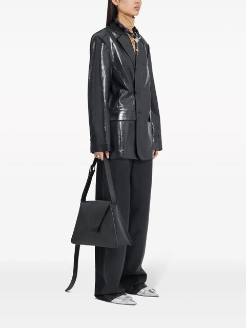 MM6 Maison Margiela coated single-breasted blazer - Black