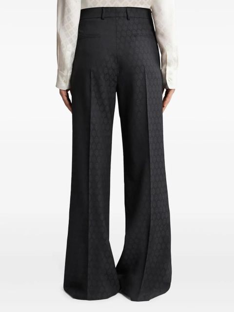ETRO patterned-jacquard wool trousers - Black