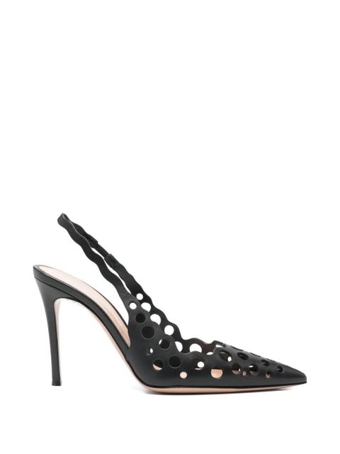 Gianvito Rossi laser-cut slingback heeled pumps - Black - zdjęcie produktu nr 1