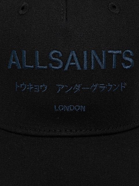 AllSaints czapka z daszkiem bawełniana kolor czarny z aplikacją 29AS101819