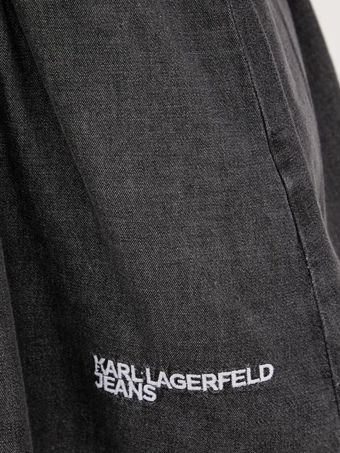Karl Lagerfeld Jeans sukienka jeansowa kolor szary mini rozkloszowana A4W13003