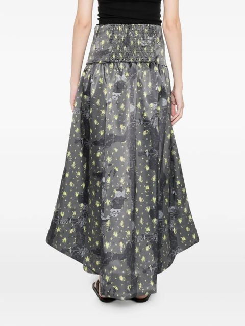 GANNI pocket floral maxi skirt - Grey