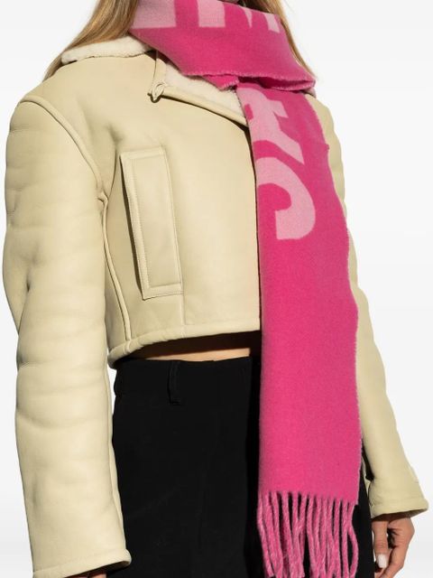 Jacquemus logo fringed scarf - Pink