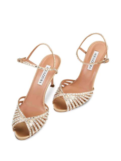 Aquazzura Hold Me embellished stiletto sandals - Neutrals