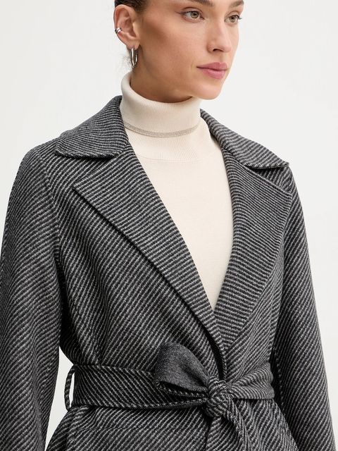 Armani Exchange płaszcz z dodatkiem wełny kolor szary XW000692 AF16201