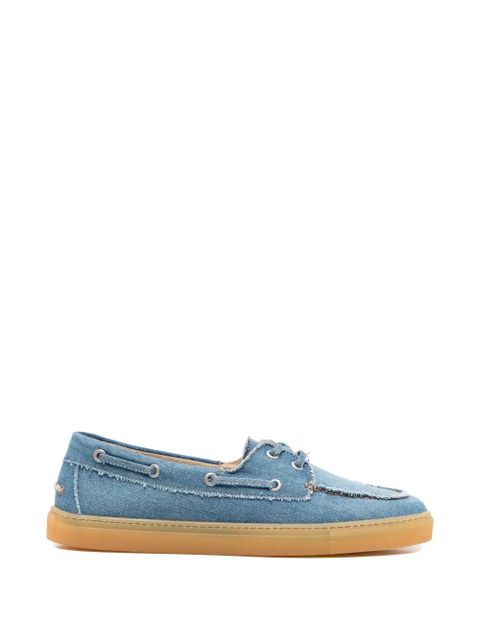 Copenhagen frayed lace-up boat shoes - Blue - zdjęcie produktu nr 1
