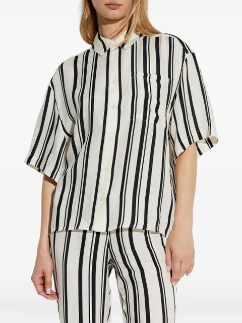 ANINE BING striped short-sleeve shirt - Neutrals