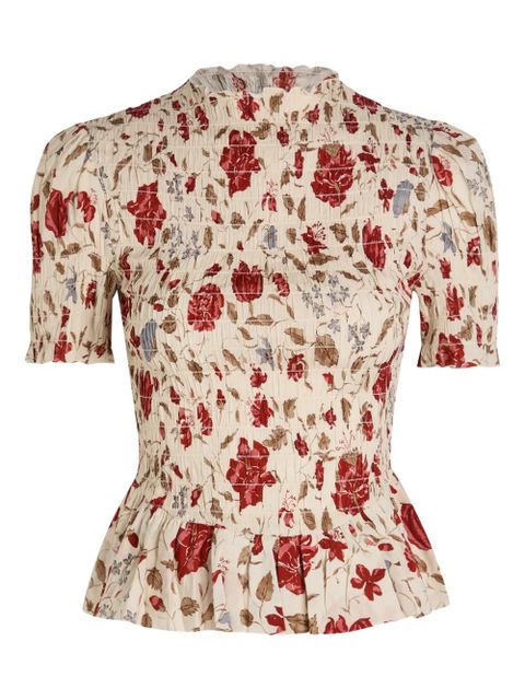 Reformation Aggie floral blouse - Neutrals - zdjęcie produktu nr 1