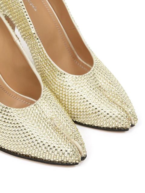 Maison Margiela Tabi 110mm rhinestone-embellished pumps - Gold
