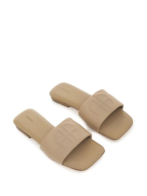 ANINE BING Ria open-toe leather slides - Neutrals - zdjęcie produktu nr 2
