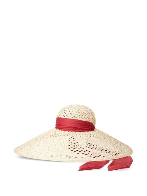 Maison Michel Blanche ribbon-detailed hat - Neutrals - zdjęcie produktu nr 1