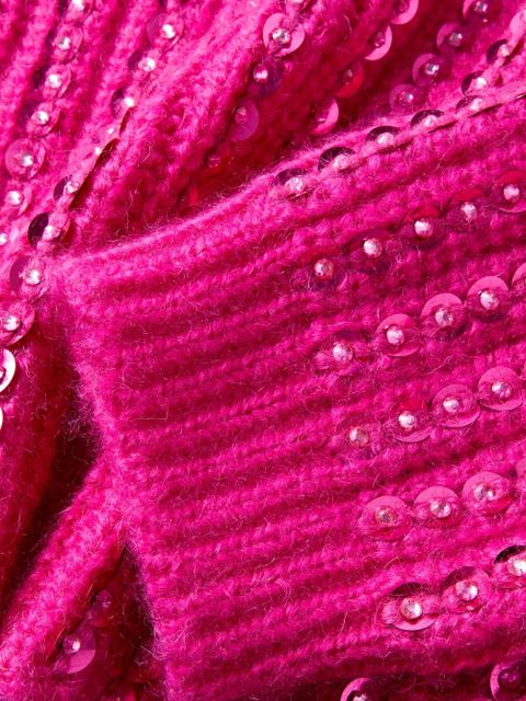 Valentino Garavani embroidered off-shoulder jumper - Pink