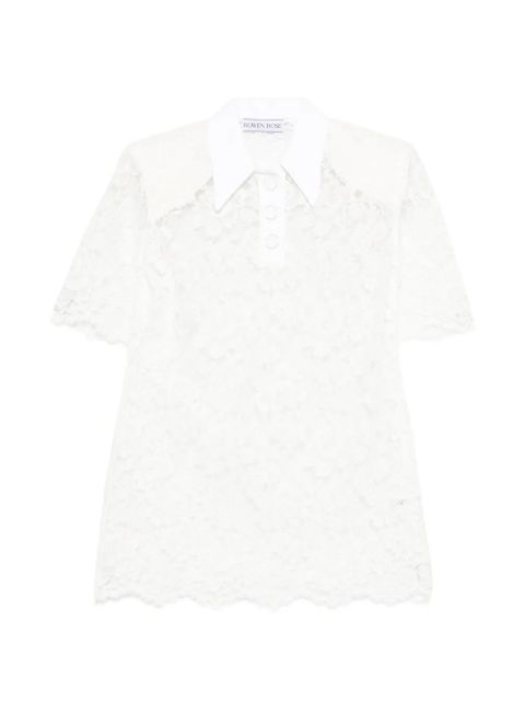 Rowen Rose lace collar polo shirt - White - zdjęcie produktu nr 1