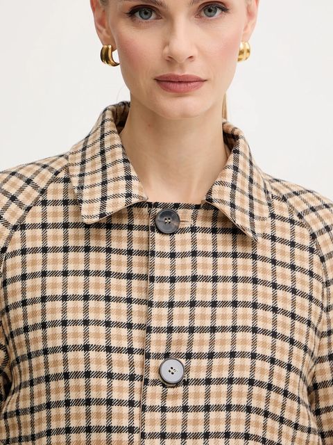 Marella płaszcz dwustronny z dodatkiem wełny kolor beżowy 2523026021200