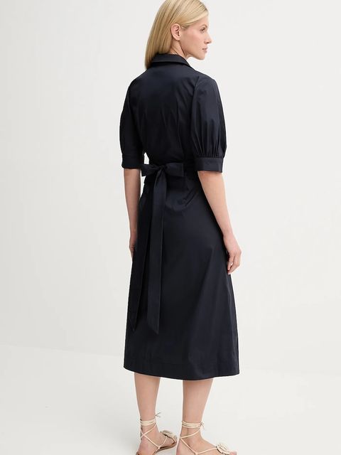 MUNTHE sukienka BOBULA kolor granatowy midi rozkloszowana 247131524712 - zdjęcie produktu nr 2