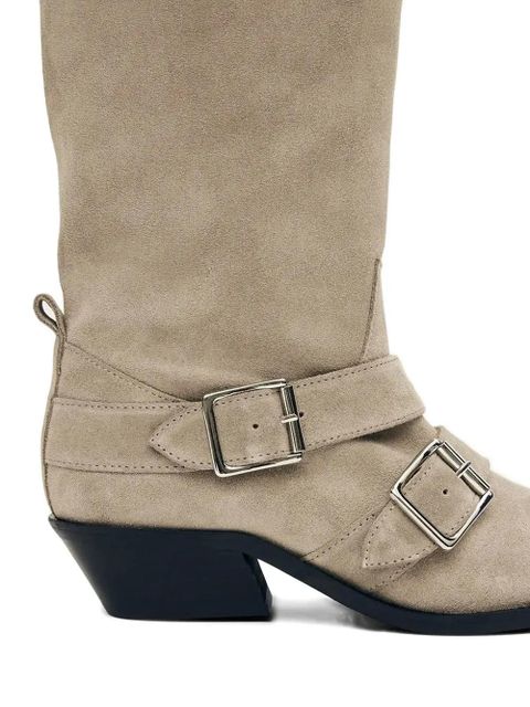 ALOHAS 45mm Ryder buckle-detail suede boots - Neutrals