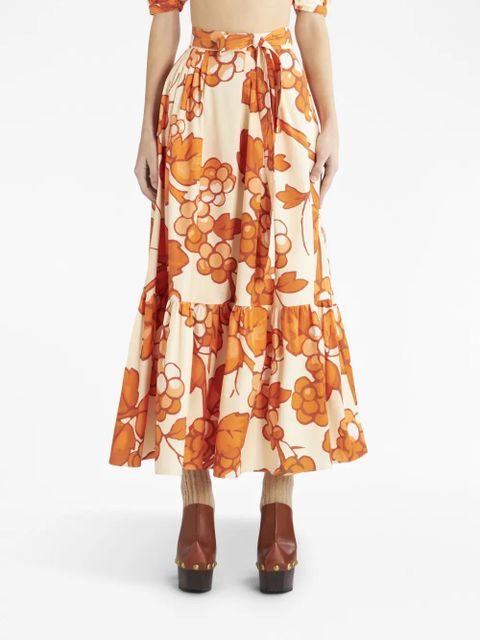 ETRO Gonna graphic-print skirt - Orange