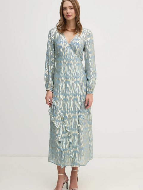 Never Fully Dressed sukienka Lottie kolor niebieski maxi rozkloszowana NFDDR1778 - zdjęcie produktu nr 1