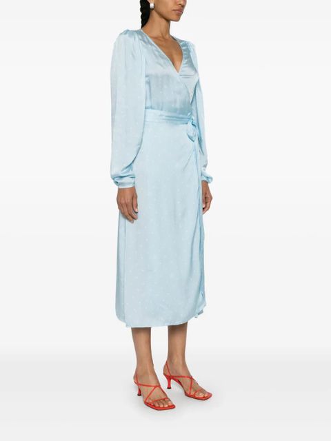ROTATE BIRGER CHRISTENSEN polka-dot wrap dress - Blue