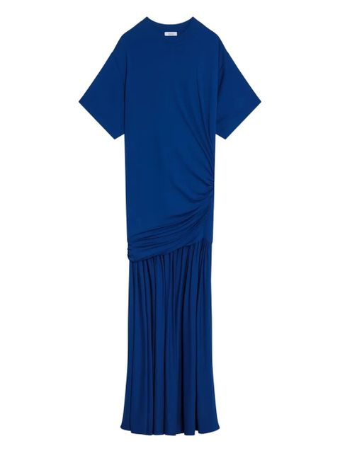 Ferragamo gathered-waist asymmetric day dress - Blue - zdjęcie produktu nr 1