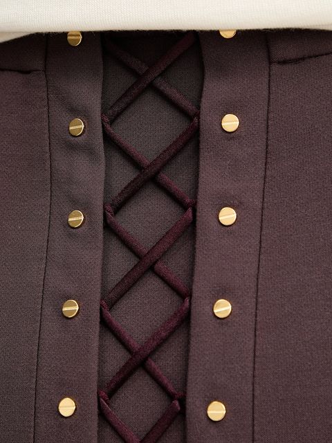 Elisabetta Franchi spódnica kolor bordowy mini ołówkowa GO14757E2