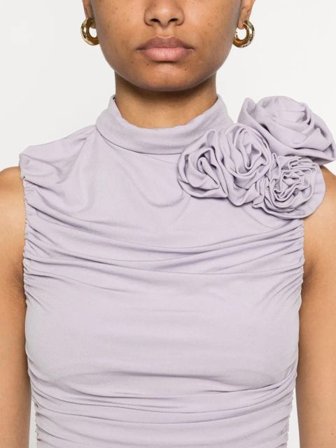 Magda Butrym mock-neck ruched midi dress - Purple