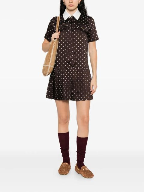 SANDRO geometric-print mini dress - Brown
