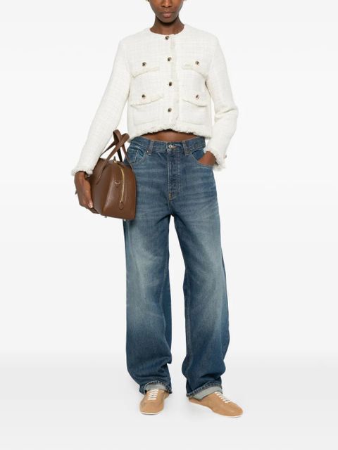 Maje fringed buttoned tweed jacket - Neutrals - zdjęcie produktu nr 2