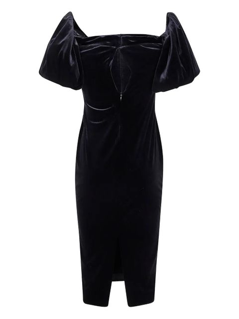 Lauren Ralph Lauren puff-sleeve midi dress - Black