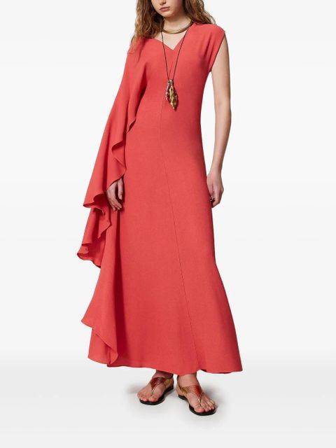 TWINSET cape design dress - Red - zdjęcie produktu nr 2