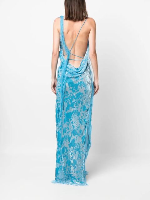 Acne Studios ruffled maxi dress - Blue
