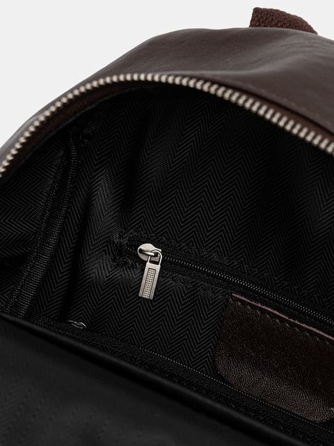 Answear.LAB plecak skórzany damski kolor brązowy mały gładki