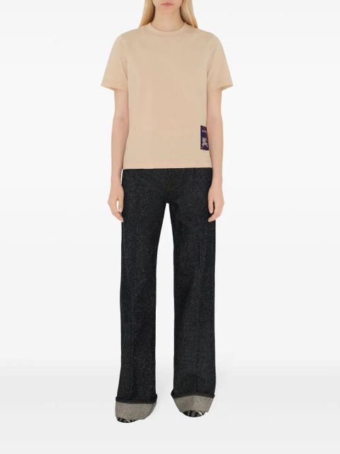 Burberry check-label cotton T-shirt - Neutrals